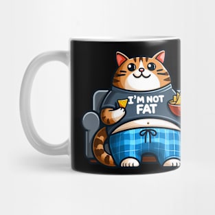 I Am Not Fat meme Tabby Cat Couch Potato Nachos Mug